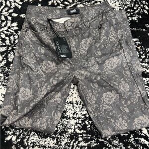 PAIGE Gray Floral Patterned skinny jeans